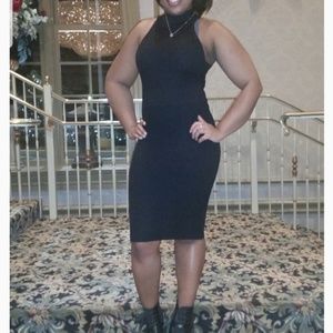 Black Shimmer Sweater Dress